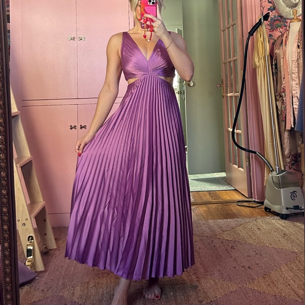Sold Out Abercrombie Giselle Pleated Dress in Fuchsia/Magenta Size XSP (Petite) - Picture 6 of 9